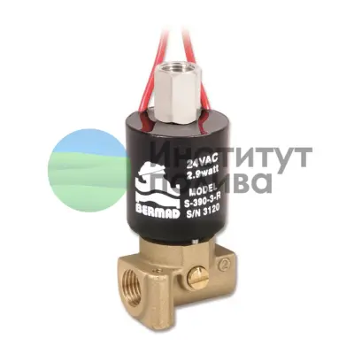 Соленоид S-390-3W-24VAC-R-NO Red/Red, 240mA, 2,9Watt, с базой (пр-во "BERMAD", Израиль)