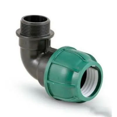Отвод 90* 63 х 2 1/2" НР  компрессионный, 4/40 шт./упак.  ("POELSAN", пр-во Турция)