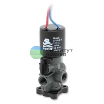 Соленоид S-400-3W-24VAC-D-NC-BB Red/Blue, 200mA, 3,5Watt с базой (пр-во "BERMAD", Израиль)
